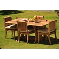 thumbnail image 2 of Teak Dining Set: 4 Seater 5 Pc: 69" Warwick Dining Rectangle Table And 4 Giva Armless Chairs Outdoor Patio Grade-A Teak Wood WholesaleTeak #WMDSGV32, 2 of 7