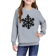 thumbnail image 4 of Lorytime Christmas Sweaters for Kids Girls Boys Snowflakes Hoodies Long Sleeve Pullover Drop Shoulder Soft Tops Gray, 4 of 4