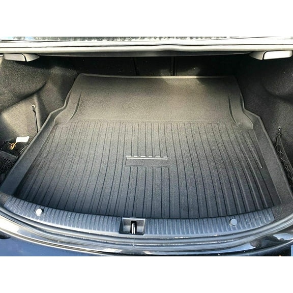 EACCESSORIES EA Cargo Liner – Trunk Mat for Mercedes-Benz C-Class Sedan 2015-2021 – Weather-Resistant Trunk Mats for Cars with Raised Lip – Non-Slip Car Trunk Mat Rubber – Laser Pre-Cut Design