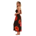 thumbnail image 2 of Just Love Floral Print Tube Sundress Swimwear Cover Up Summer Dress for Women (Black With Big Floral - Red, X-Large), 2 of 3