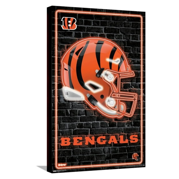 NFL Cincinnati Bengals - Neon Helmet 23 Canvas Wall Poster, 14.725" x 22.375"