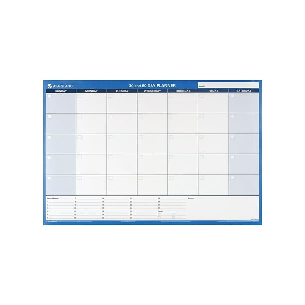 Undated AT-A-GLANCE 24"H x 36"W Wall Calendar 30-60 Day 527861 - Walmart.com