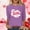 #684-Purple, variant on Wowcloth Woman's Valentine Print Blouse, Three-Quarter Sleeve Round Neck Fashion Pullover for Dating, Party and Daily