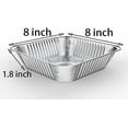 thumbnail image 4 of 40 Pack Foil Pans with Plastic Lids 8 X 8 Inch Disposable Aluminum Tin Foil Baking Pans Meal Prep for Catering Party Meal Prep, Take Out, Freeze, Food Storage, Prepping Food, 4 of 7