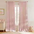 thumbnail image 2 of Dusty Pink Velvet Curtains - Room Darkening Thermal Insulated Window Drapes for Bedroom, Living Room, Home Theater - Super Soft Rod Pocket & Back Tab Curtains, 52 x 84 inches, 2 Panels, 2 of 8