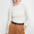 thumbnail image 2 of TRUBKH Fall Outfits for Women Scoop Neck Long Sleeve Pullover Top Fall Casual Sweater Flowy Top Fall Sweaters Tunic Tops Blouse Going Out Tops Plus Size Fall Clothes White 2XL, 2 of 7
