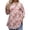 #48-Pink, variant on Craaazy Women's Plus Size Floral Print 3/4 Sleeve Crewneck T-Shirt - Casual Curved Hem Top Comfort & Style for Everyday Wear Gifts