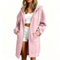thumbnail image 2 of Zip Up Hoodie for Women Oversized Long Sleeve Sweatshirt Casual Fall Winter 2026 Track Jacket with Pocket, 2 of 5