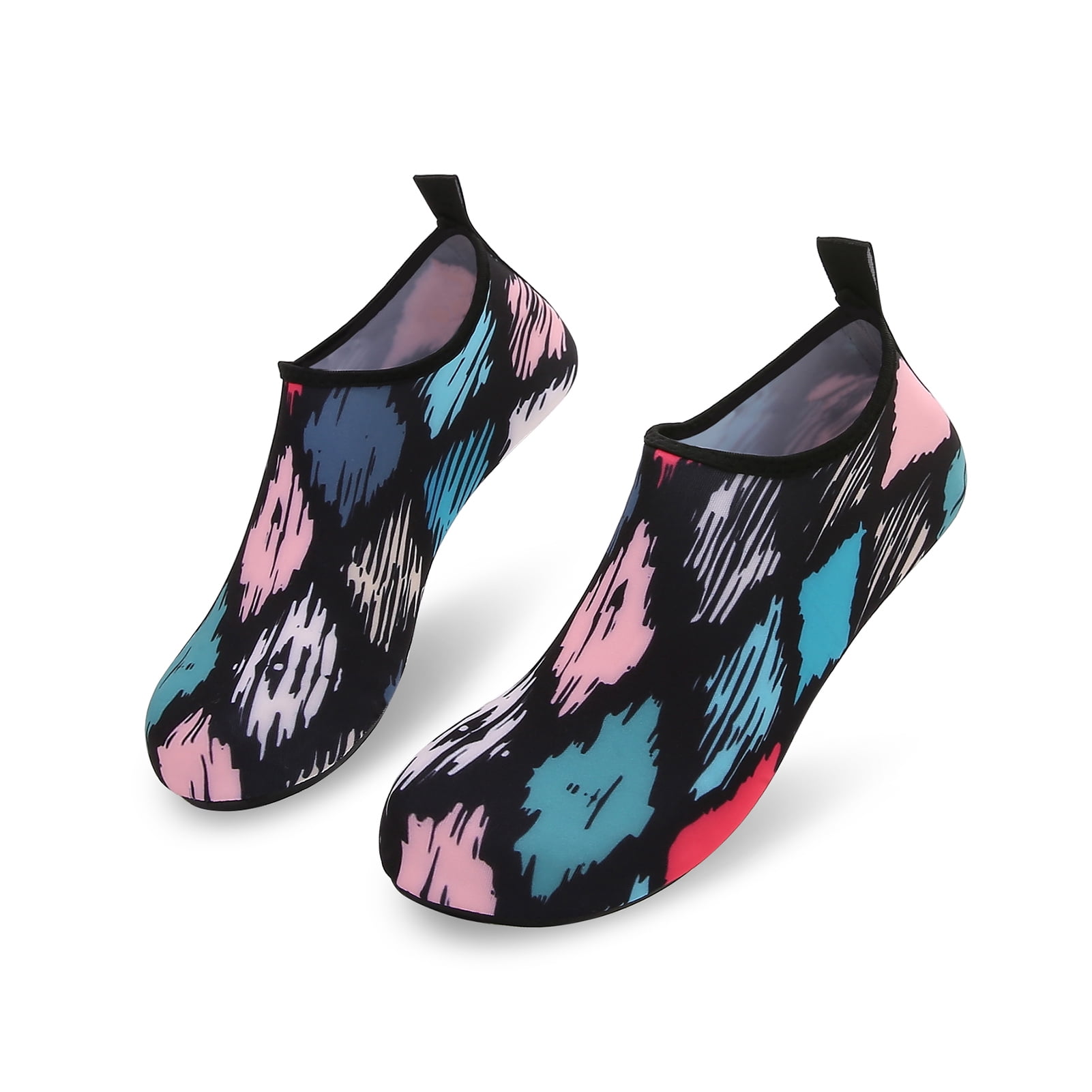 Men and Women a Slip On Barefoot Quick-Dry Beach Aqua Yoga Water Shoes (Diamond/Multicolor, 11.5-12.5 Men)