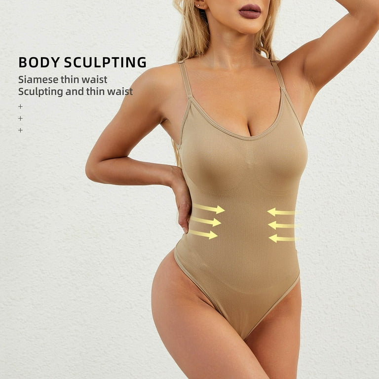 Penkiiy Bodysuit for Women Tummy Control Shapewear Seamless Sculpting Thong  Body Shaper Tank Top Brown Shapewear Tummy Control 