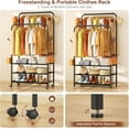 thumbnail image 6 of Clothes Racks for Hanging Clothes, Portable Rolling Garment Rack, Sturdy Metal Freestanding Cloths Racks with Wheels, Double Rods Wardrobe Rack for Bedroom Laundry Living Room, 6 of 6