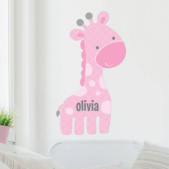 Personalized Sweet Giraffe Sticky Removable Wall Art Canvas