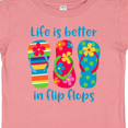 thumbnail image 4 of Inktastic Life Is Better Flip Flops Girls Baby T-Shirt, 4 of 5