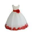 thumbnail image 2 of Ekidsbridal Girl Bridesmaid Flower Girl Dress - Ivory Flower Petals Dress with Bow Sash 302T-A (Size: S-16), 2 of 3