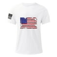 thumbnail image 3 of ALLLIST Spring Tops for Women Short Sleeve Crew Neck White Independence Day Printed Cotton and Linen T-Shirts Women's Blouse XL, 3 of 4