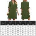 thumbnail image 2 of Vestido Novedad de verano 2023, vestido suelto de media manga con escote en V de Color liso para mujer Cgtredaw para Mujer ejercito verde T S, 2 of 6