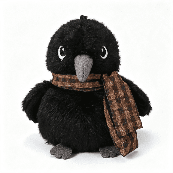 CYFW Black Crow Plushies with Shawls Bird Stuffed Animal Bag Pendant Little Crow Stuffed Plush Toy Christmas Birthday Valentine'S Day Gift for Kids Girlfrends