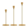 thumbnail image 3 of Candelabros cónicos, candelabros decorativos altos para decoración del hogar, candelabro moderno para centro de mesa, mantel, decoración de cena, Latón, 3 of 9