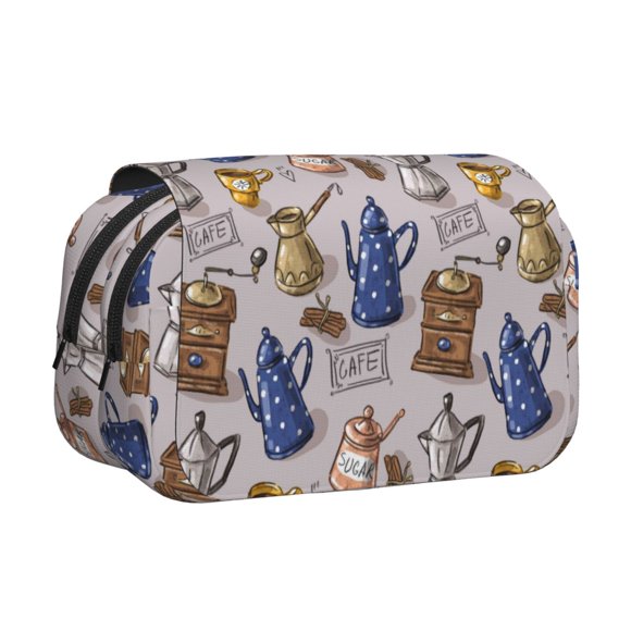 Easygdp Antique Vintage Teapot Coffee Grinder para Estuche de Lápices con Tapa Flip, Suministros de Oficina y Universidad para Adolescentes y Adultos