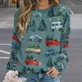 thumbnail image 2 of Christmas Train Cedar Tree Womens Oversized Sweatshirts Hoodies Crewneck Casual Tops Comfy FallWinter Clothes 2024, 2 of 7