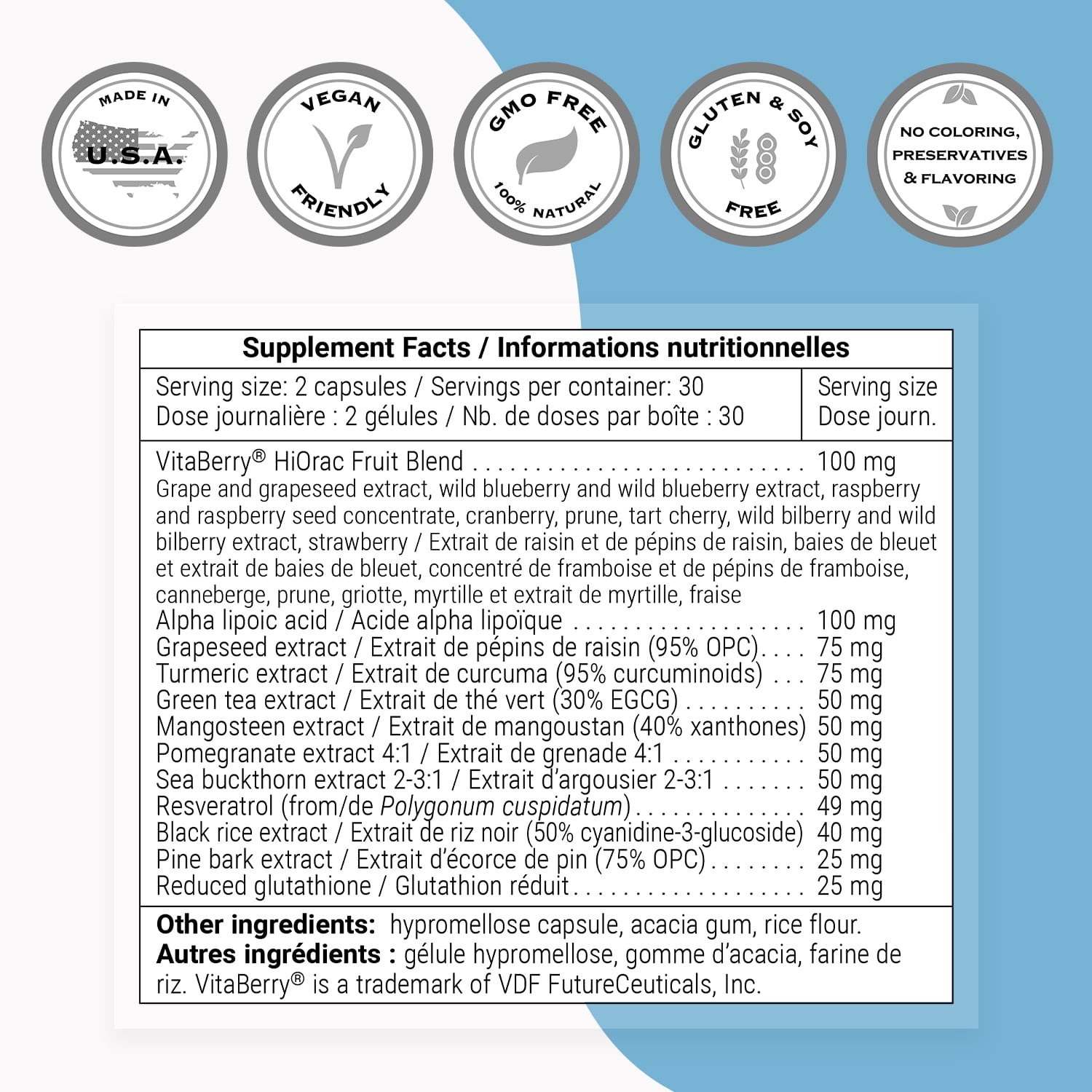 SuperSmart AntiOxidant Synergy (Advanced Formula) - All-in-1 Supplement - with EGCg, Berries, Polyphenols, Resveratrol, Alpha Lipoic Acid | Non-GMO & Gluten Free - 60 Vegetarian Capsules