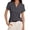 Dark Gray, variant on Women’s Short Sleeve Split Neck T Shirt Casual Relaxed Fit Soft Lightweight Top for Daily Wear Office Travel White L