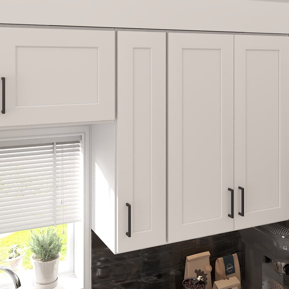 Furinno Shaker 1-Door-2 Shelves Wall Kitchen Cabinet, Ready to Assemble, 12 D x 9 W x 36 H, White