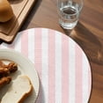 thumbnail image 3 of Pink Striped Round 15 Inch Placemats Set of 2, Modern Farmhouse Pink White Stripes HeatResistant Non Slip Place Mats for Dining Table, Wipeable Braided Kitchen Table Mats for Housewarming, 3 of 9