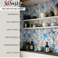 thumbnail image 5 of S4Sassy Peel and Stick Wall Covering, Playful Starfish & Shells Removable Wall Wrap - Textured Blue Walls Makeover Mural for Bathroom, Laundry Room, Closet - Self-Adhesive Wallpaper Vinyl -25"x120", 5 of 8