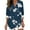 Navy, variant on Womens Plus Size Tops V Neck T-Shirts Blouses Casual Soft Flowy Tunic Long Roll Tab Sleeves With Buttons Multicolor 2XL