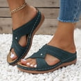 thumbnail image 2 of Dakaela Womens Fashion Orthotic Slides Ladies Slip on Summer Sandals Thick Cushion Slippers Navy 8, 2 of 5