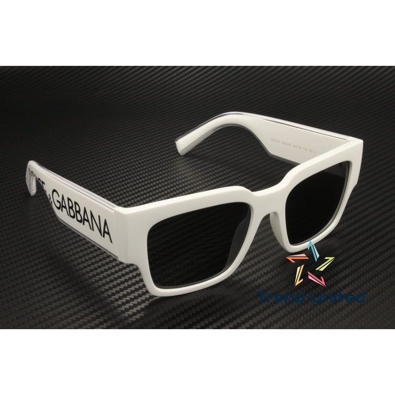 Dolce & Gabbana DG 6184 Sunglasses, White Frame, Dark Grey  display picture 1