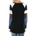 thumbnail image 3 of Women Color Block Long Sleeve Round Neck Pullover Shirt, 3 of 3