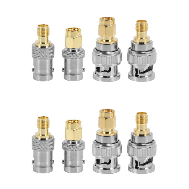 8Pcs BNC Una SmA Tipo Macho Hembra Conector RF Adaptador Kit Convertidor de Prueba Conjunto
