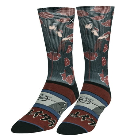

Odd Sox Naruto Itachi Headband Fun Anime Print Crew Socks for Men Large
