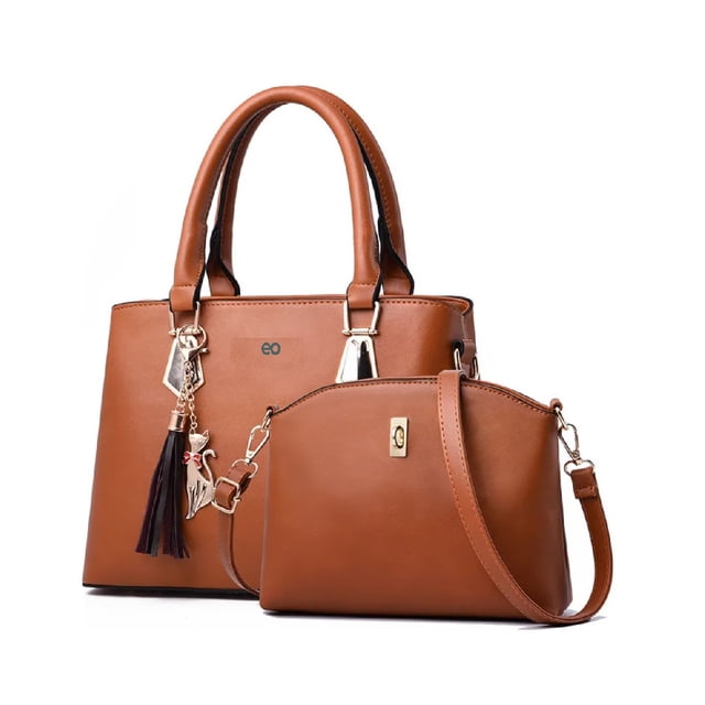 Set 2 Bolsas Mujer Bandolera Cartera Moda Casual Crossbody Color Marron