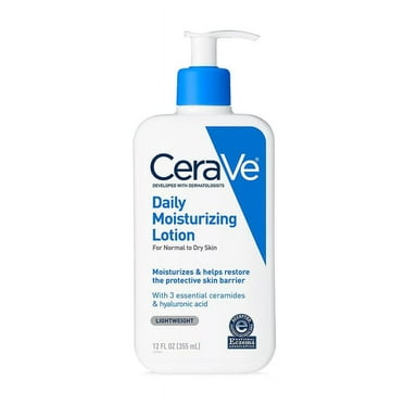CeraVe Daily Moisturizing Lotion for Dry Skin | Body Lotion & Face Moisturizer with Hyaluronic Acid and Ceramides | Daily Moisturizer | Fragrance Free | Oil-Free | 12 Ounce
