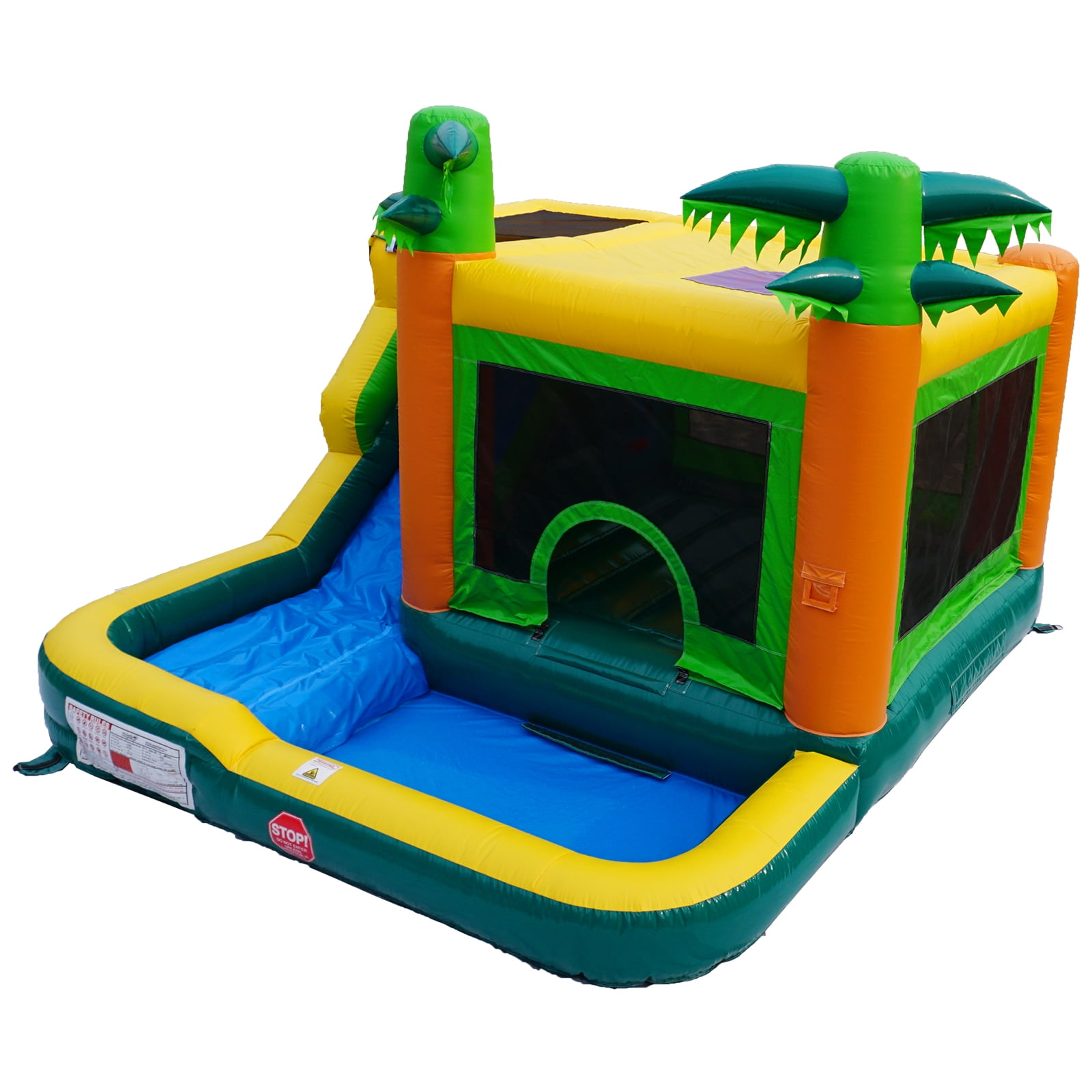 Hapcap Commercial PVC Inflatable Bounce House Water Slide Combo for Kids, Backyard, Without Air Blower
