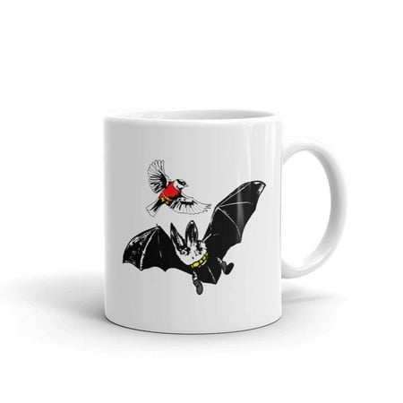 

Funny Humor Novelty Bat and Robin Comic 11oz Coffee Tea Mug Cup