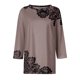 thumbnail image 4 of camiseta casual con cuello redondo y manga 3/4 para mujer, camiseta estampada holgada, top para mujer, marrón/s, 4 of 5