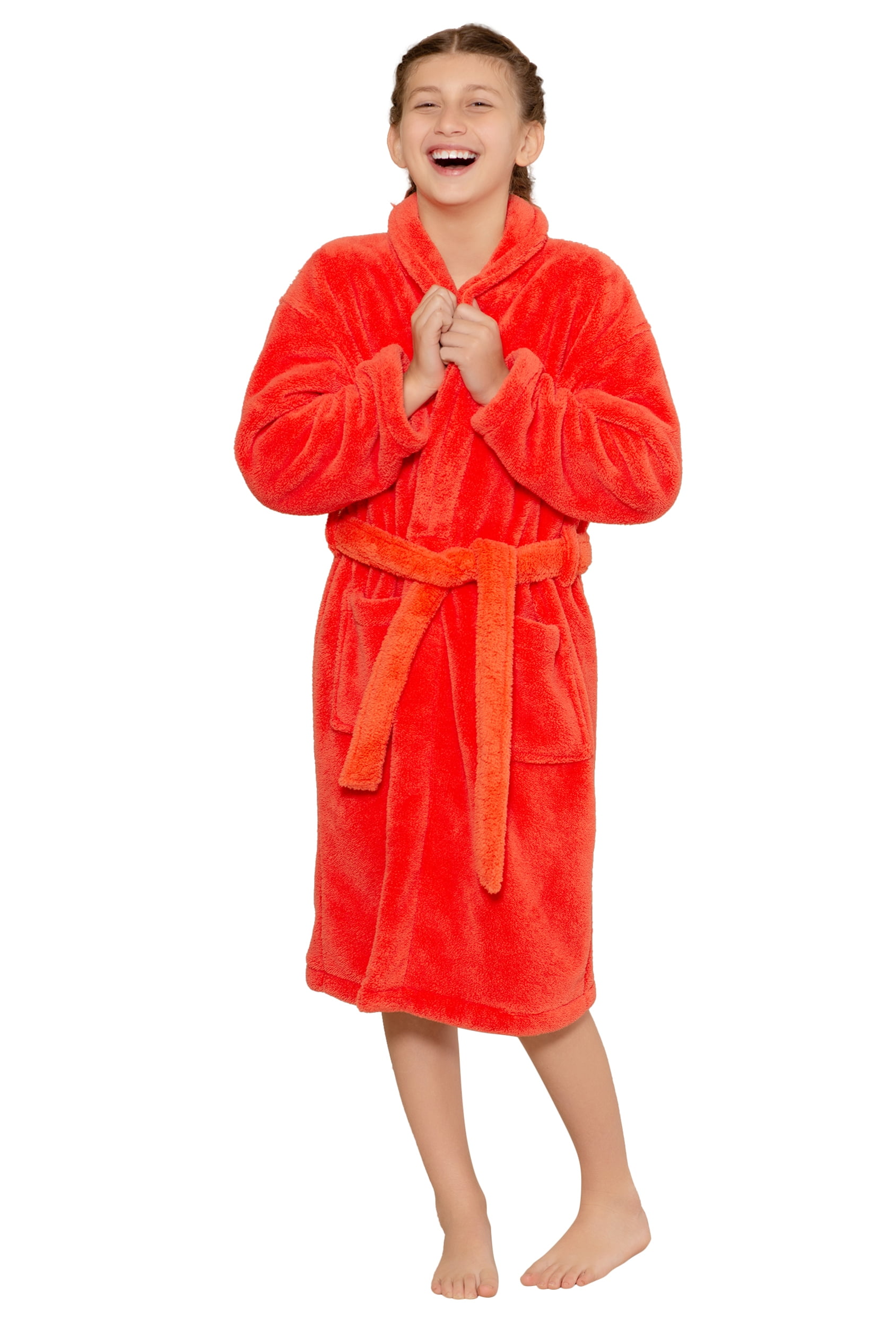 Microfleece Soft Plush Bathrobe Kids Robe