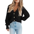 thumbnail image 6 of YDDIAN Women's Cardigan Sweater 100% Cotton Button-Down Long Sleeve Oversized Knit Cardigans Black L, 6 of 8