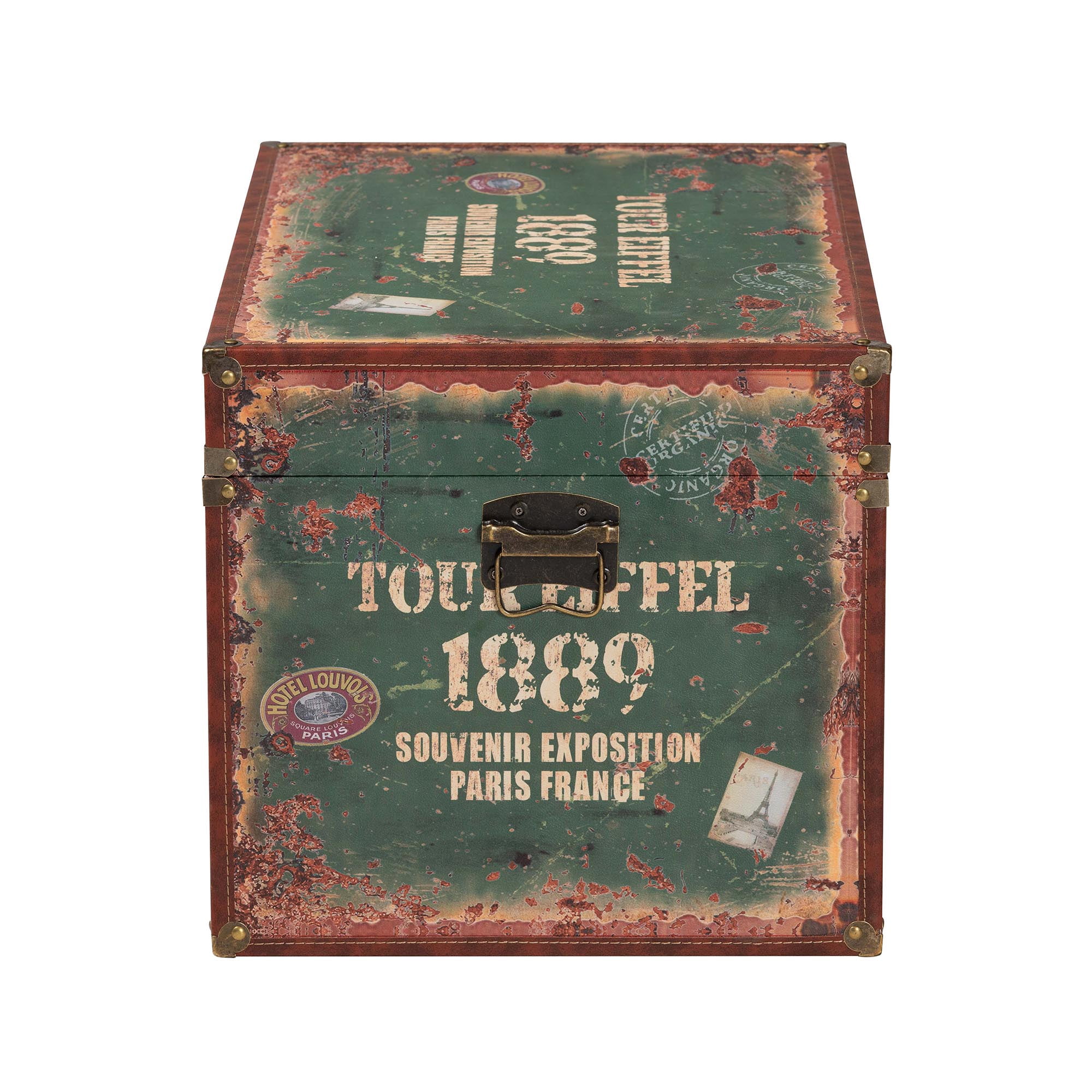 Baxton Studio WI13723 Sabeen Vintage Storage Trunk set 2-Piece 200 lb, Green Blue