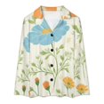 thumbnail image 6 of Women's Floral Print Button Pajamas 2-Set, Long sleeves Top and Pants with Pockets, Comfortable Loose Fit Sleepwear for Women, Summer Loungewear with Pockets, 6 of 7