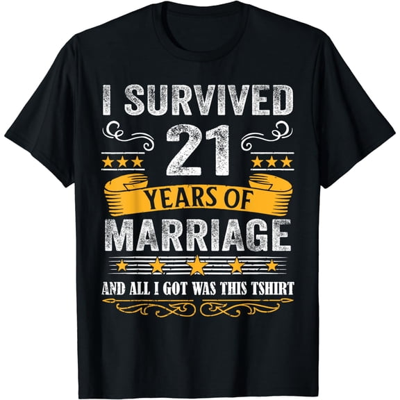 21st Wedding Anniversary shirt Couples Husband Wife 21 Years T-Shirt