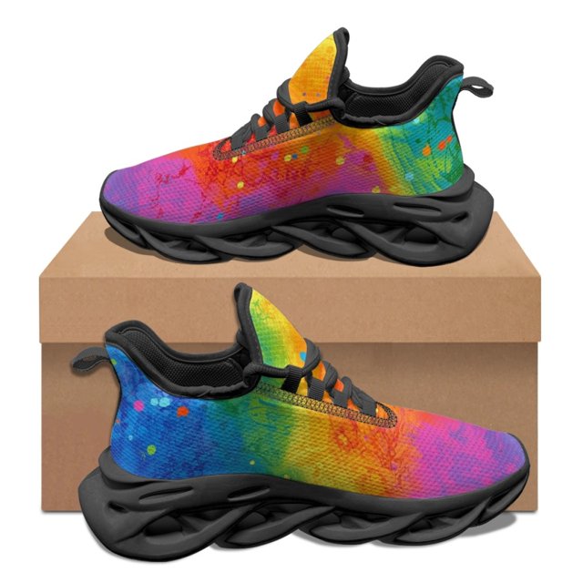 Zapatos vulcanizados unisex con estampado de cielo degradado para otoño e invierno, zapatillas antideslizantes con absorción de impactos, calzado clásico para caminar