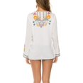 thumbnail image 4 of Women's Embroidered Tops Mexican Shirt V Neck Summer Casual Tops Peasant Tunic Loose Blouse, 4 of 6