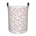 thumbnail image 1 of Balery Floral Cesta de ropa redonda con asas, impermeable, independiente, para ropa, juguetes, dormitorio y familia-Medium, 1 of 6