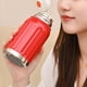 thumbnail image 5 of Termo de acero inoxidable rojo, taza portátil con aislamiento extra largo para bebidas calientes y frías, 5 of 6