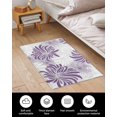 thumbnail image 3 of Fluffy Shag Bath Mat Purple White Grey Chrysanthemum Flower Area Rugs Warm Soft Plush Shaggy Floor Door Mats for Bathroom/Bedroom/Living Room/Entry Way Decor Minimalist Floral, 3 of 6